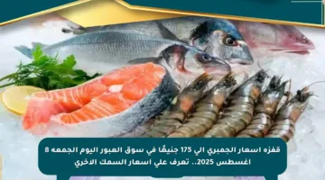 قفزة أسعار الجمبري إلى 175 جنيهًا في سوق العبور اليوم الجمعة 8 أغسطس 2025.. تعرف على أسعار السمك الأخرى